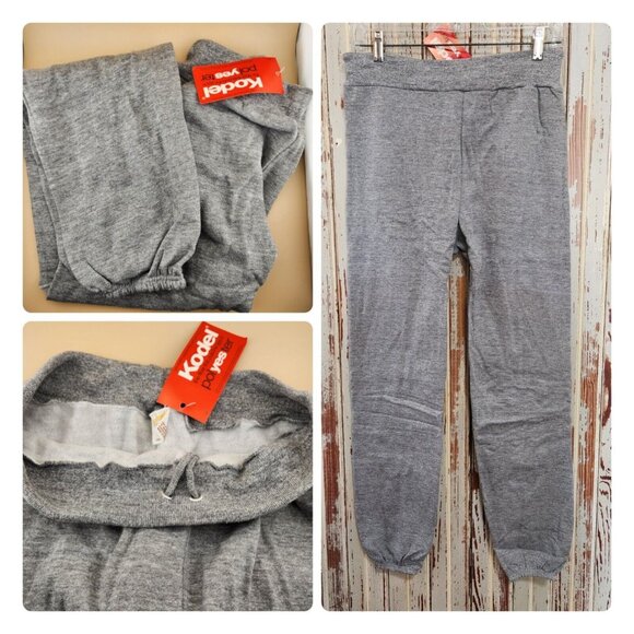 Vintage Grey Sweatpants Knit Drawstring SZ Small Sportswear Fleece NWT NOS - Picture 1 of 16